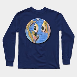 Painted Earth Cartoon Long Sleeve T-Shirt